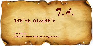 Tóth Aladár névjegykártya